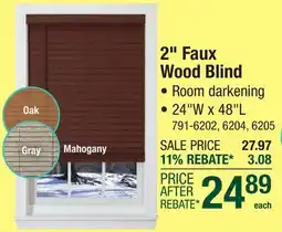 Menards Window Images 2 Oak Room Darkening Cordless Faux Wood Blind - 24W x 48L offer