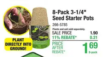 Menards McKenzie 3-1/4 Biodegradable Seed Starter Pots - 8 Pack offer