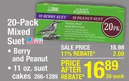 Menards Enchanted Garden Mixed Flavor Berry & Peanut Suet Cakes - 20 pack offer