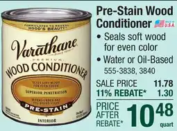 Menards Varathane Premium Interior Water-Base Pre-Stain Wood Conditioner - 1 qt offer