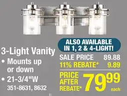 Menards Patriot Lighting Joska Brushed Nickel 3-Light Vanity Light offer