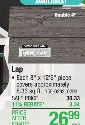 Menards 12' 6 Double 4 Rough Sawn Natural Cedar Woodgrain Steel Lap Siding offer