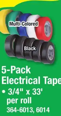 Menards Performax 3/4x 33' Black Vinyl Electrical Tape - 5 Pack offer