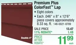 Menards Double 4 Premium Plus ColorFast Lap offer