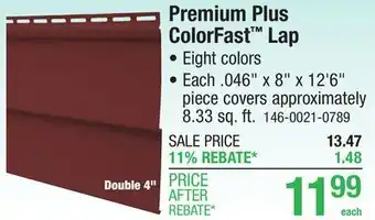 Menards Double 4 Premium Plus ColorFast Lap offer