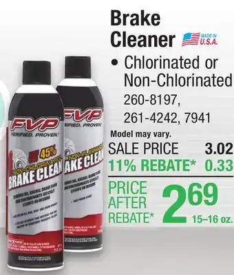 Menards FVP Non-Chlorinated Brake Parts Cleaner - 15 oz offer