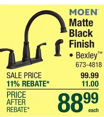 Menards Moen Bexley Two-Handle Matte Black Kitchen Faucet offer