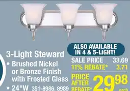 Menards Patriot Lighting Steward Brushed Nickel 3-Light Vanity Light offer