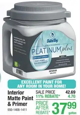 Menards Dutch Boy Platinum Plus Interior Matte Sprig Of Green 100% Acrylic Paint + Primer - 1 gal offer