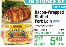 Menards Bacon-Wrapped Stuffed Pork Loin offer