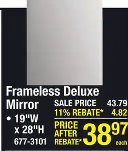 Menards Delta TruClarity Deluxe 19W x 28H Bevel Frameless Mirror offer