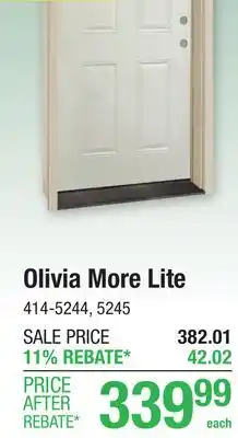 Menards Mastercraft Olivia 36W x 80H Primed Steel More Lite Prehung Exterior Door - Right Inswing offer