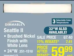 Menards Patriot Lighting Seattle II Brushed Nickel Integrated LED Vanity Light offer