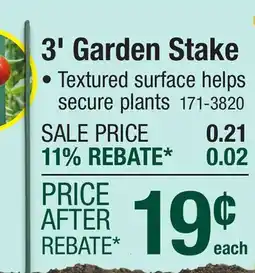 Menards 3' Green Garden Stake offer