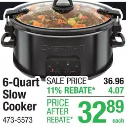 Menards Chefman Digital Slow Cooker - 6 Quart offer