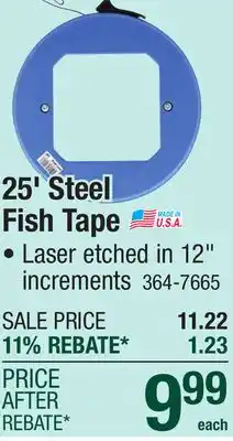 Menards IDEAL 25' Steel Fish Tape offer