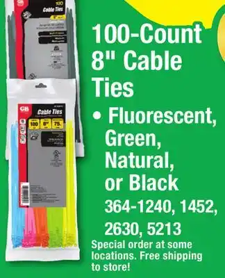 Menards Gardner Bender 8 Fluorescent Cable Ties - 100 Count offer