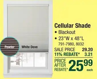 Menards Window Images White Dove Blackout Cordless Cellular Shade - 23W x 48L offer