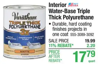 Menards Varathane Triple Thick Matte Interior Polyurethane - 1 qt offer