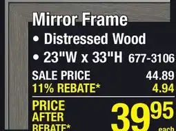 Menards Delta 23W x 33H Distressed Wood Mirror Frame offer