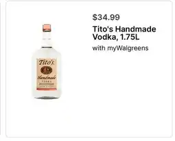 Walgreens Tito's Handmade Vodka, 1.75L offer