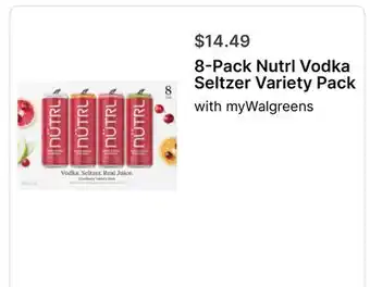 Walgreens 8-Pack Nutrl Vodka Seltzer Variety Pack offer