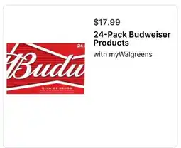 Walgreens 24-Pack Budweiser Products offer