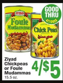 Jewel-Osco Ziyad Chickpeas or Foule Mudammas offer