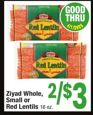 Jewel-Osco Ziyad Whole, Small or Red Lentils offer