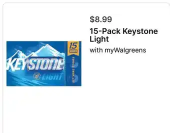 Walgreens 15 - Pack Keystone Light offer