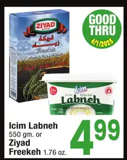 Jewel-Osco Icim Labneh 550 gm. or Ziyad Freekeh 1.76 oz offer