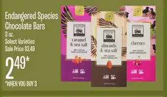 Jewel-Osco Endangered Species Chocolate Bars offer