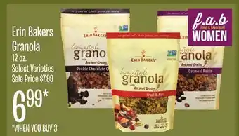 Jewel-Osco Erin Bakers Granola offer