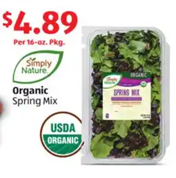 Aldi Simply Nature Organic Spring Mix offer