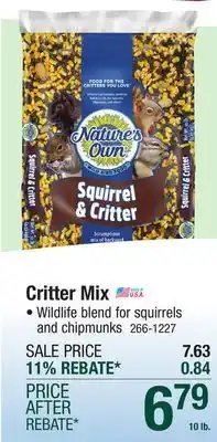 Menards Nature's Own Squirrel & Critter Wildlife Food - 10 lb offer