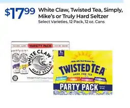 Rite Aid White Claw, Twisted Tea, Simply, Mike's or Truly Hard Seltzer offer