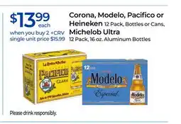 Rite Aid Corona, Modelo, Pacifico or Heineken, Michelob Ultra offer