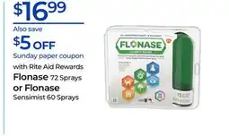 Rite Aid Flonase 72 Sprays or Flonase Sensimist 60 Sprays offer