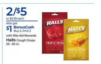 Rite Aid Halls Cough Drops offer