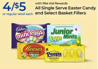 Rite Aid All Single Serve Easter Candy and Select Basket Fillers offer