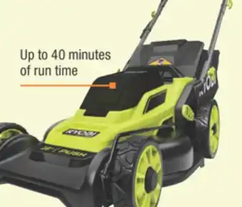 The Home Depot RYOBI One+ HP 18V 16 Cordless Push Mower 4.0Ah Kit offer