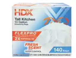 The Home Depot HDX 140-Count 13-Gallon Flexpro Kitchen Bags offer