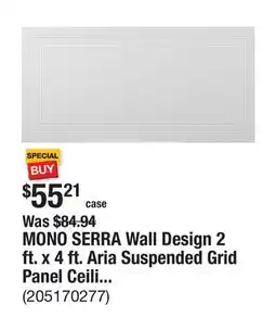 The Home Depot MONO SERRA Wall Design 2 ft. x 4 ft. Aria Suspended Grid Panel Ceiling Tile (32 sq. ft. / case) offer