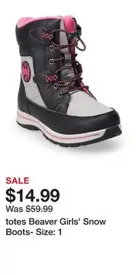 Kohl's totes Beaver Girls' Snow Boots- Size: 1 offer