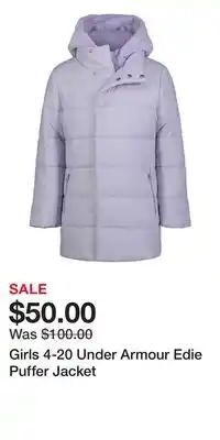 Kohl's Girls 4-20 Under Armour Edie Puffer Jacket offer