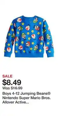 Kohl's Boys 4-12 Jumping Beans Nintendo Super Mario Bros. Allover Active Fleece Sweatshirt offer