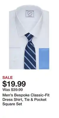 Kohl's Men's Bespoke Classic-Fit Dress Shirt, Tie & Pocket Square Set offer