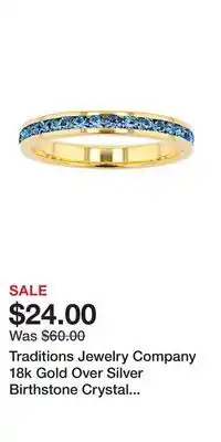 Kohl's Traditions Jewelry Company 18k Gold Over Silver Birthstone Crystal Eternity Ring offer