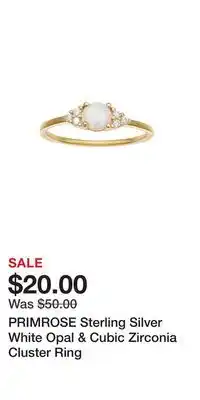 Kohl's PRIMROSE Sterling Silver White Opal & Cubic Zirconia Cluster Ring offer