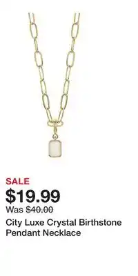 Kohl's City Luxe Crystal Birthstone Pendant Necklace offer